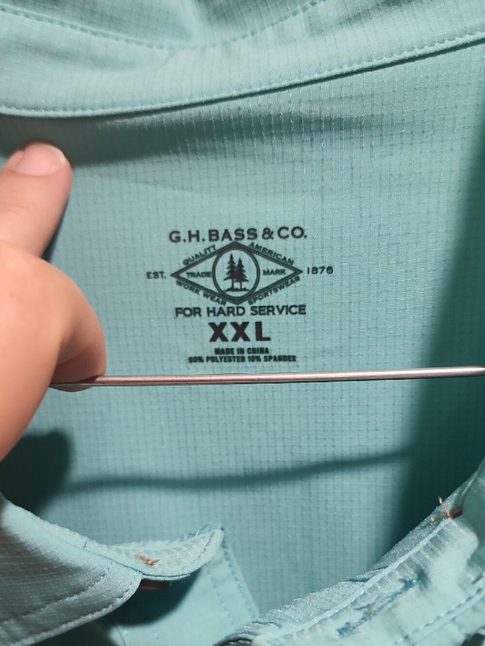 G.H. Bass & Co Performance Fishing Shirt Aqua Short Sleeve XXL - Picture 3 of 4